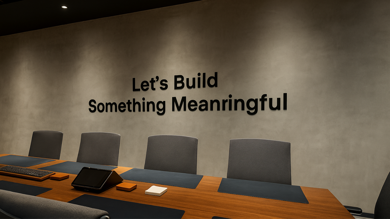 Let's build something meaningful